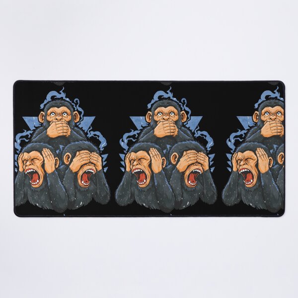 Item preview, Three Wise Monkeys Graffiti Street Art See Hear Speak No Evil Chimp Urban Design designed and sold by DrawHandArt.