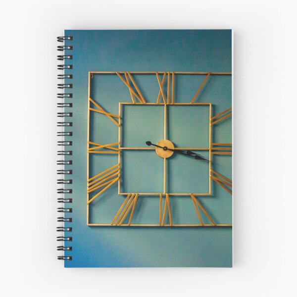 Item preview, Elegant Square Wall Clock With Gold Roman Numerals On Blue Gradient Wall designed and sold by Nmallia.