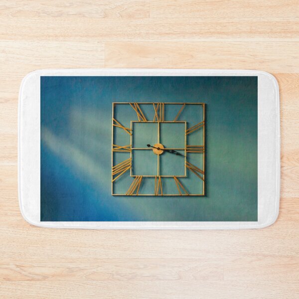 Item preview, Elegant Square Wall Clock With Gold Roman Numerals On Blue Gradient Wall designed and sold by Nmallia.