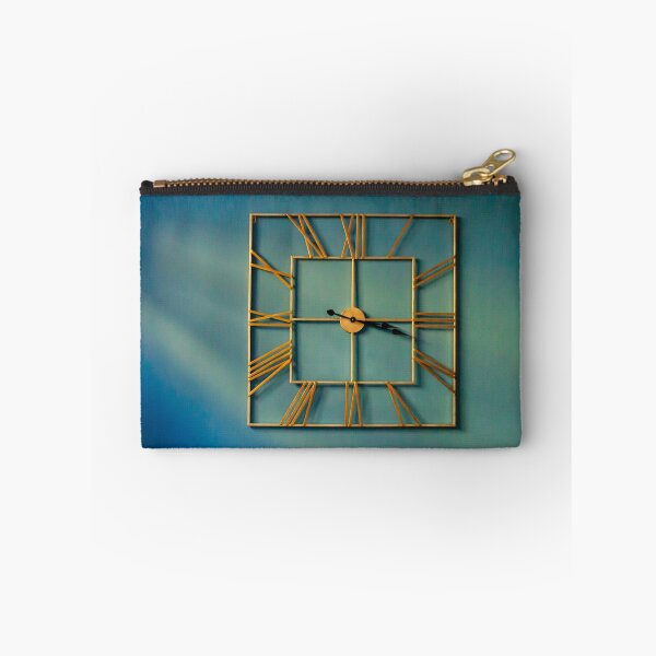 Item preview, Elegant Square Wall Clock With Gold Roman Numerals On Blue Gradient Wall designed and sold by Nmallia.