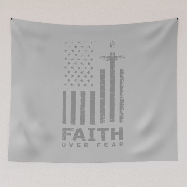 Item preview, USA Flag Patriotic American Gift Faith Over Fear Prayer designed and sold by mjohnson9.