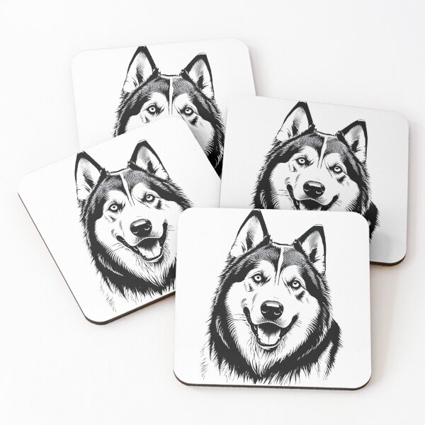 Item preview, Black And White Dog Alaskan Malamute designed and sold by Uglyandcute.
