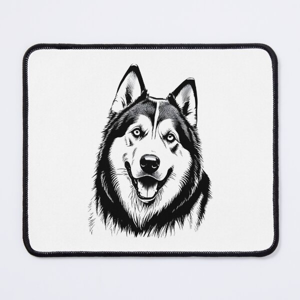Item preview, Black And White Dog Alaskan Malamute designed and sold by Uglyandcute.