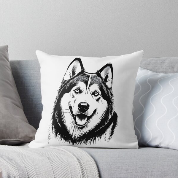 Item preview, Black And White Dog Alaskan Malamute designed and sold by Uglyandcute.