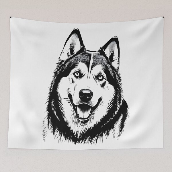 Item preview, Black And White Dog Alaskan Malamute designed and sold by Uglyandcute.
