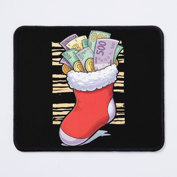 Item preview, Christmas Stocking Full of Money and Bitcoin Illustration designed and sold by DrawHandArt.