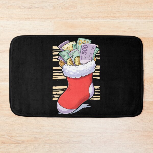 Item preview, Christmas Stocking Full of Money and Bitcoin Illustration designed and sold by DrawHandArt.