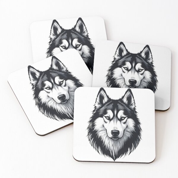 Item preview, Black And White Dog Alaskan Malamute designed and sold by Uglyandcute.