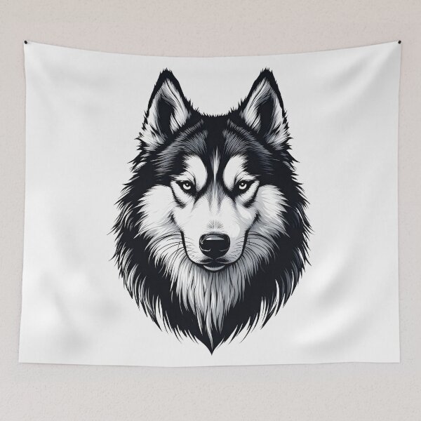 Item preview, Black And White Dog Alaskan Malamute designed and sold by Uglyandcute.