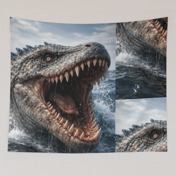 Item preview, The Unseen Leviathan's Roar: Primal Terror Rising from the Deep Sea designed and sold by PrehistoryPulse.
