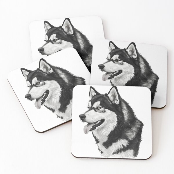 Item preview, Black And White Dog Alaskan Malamute designed and sold by Uglyandcute.