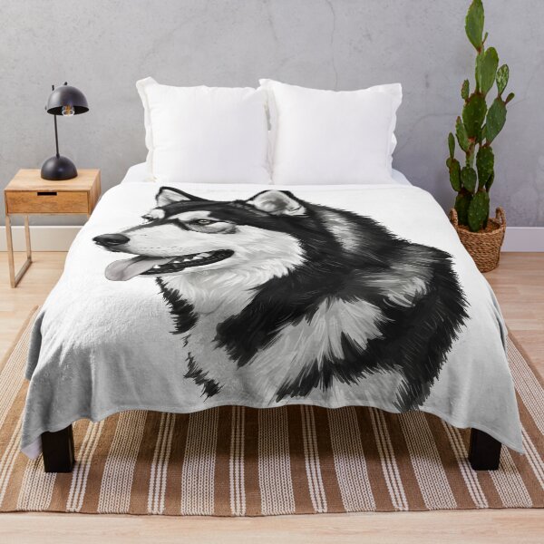 Item preview, Black And White Dog Alaskan Malamute designed and sold by Uglyandcute.