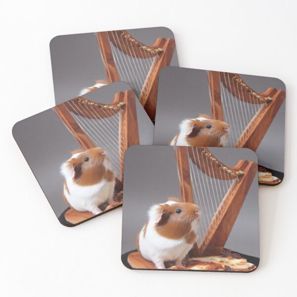 Item preview, Guinea Pig and Mini Harp – Artistic Illustration designed and sold by TreatLLC.