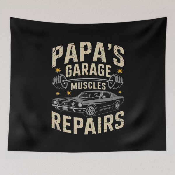 Item preview, Mens Papa's Garage Gym Dad Mechanic Grandpa Father's Day  designed and sold by CombatTask.