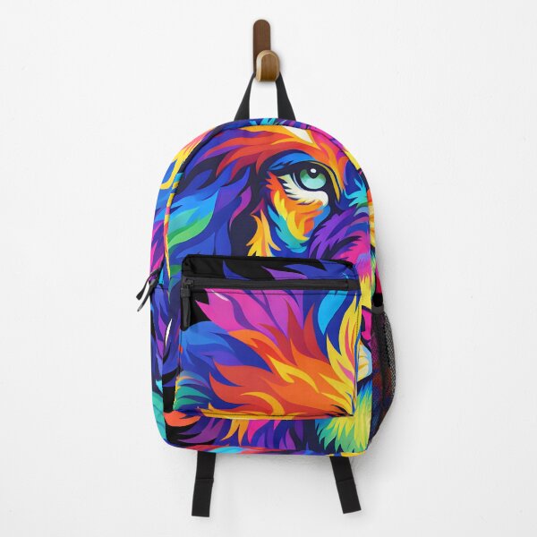 Item preview, Colorful Lion Head Rainbow Animal Art designed and sold by DrawHandArt.