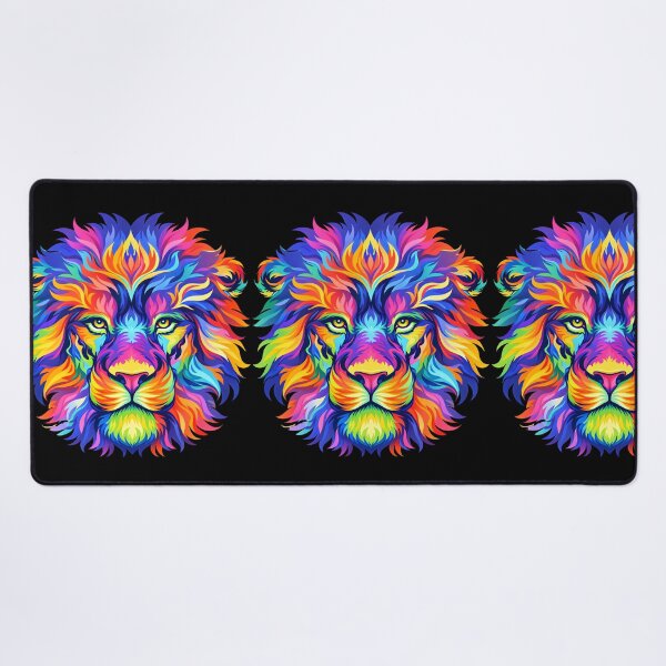 Item preview, Cool Neon Lion Art Bright Colorful King designed and sold by DrawHandArt.