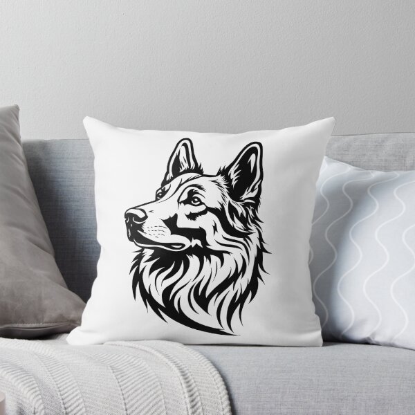 Item preview, This Black And White Dog Belgian Shepherd illustration designed and sold by Uglyandcute.