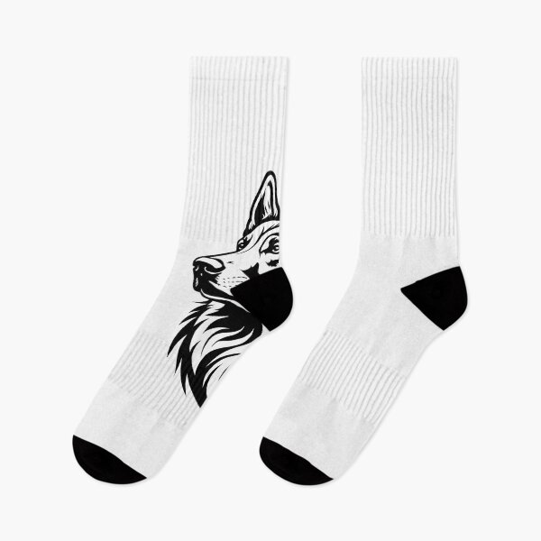 Item preview, This Black And White Dog Belgian Shepherd illustration designed and sold by Uglyandcute.
