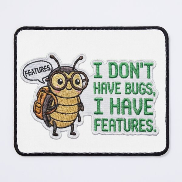 Item preview, Cute Programmer Bee "It's A Feature" Embroidery Patch Style designed and sold by vismark.