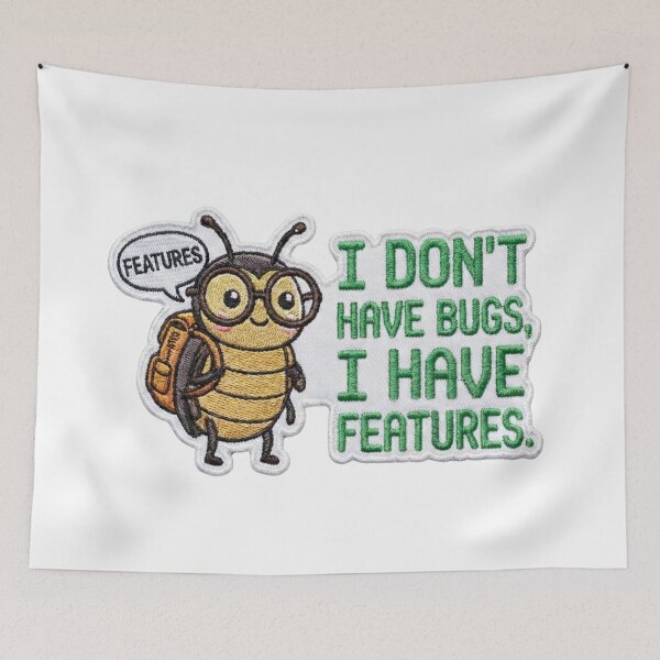 Item preview, Cute Programmer Bee "It's A Feature" Embroidery Patch Style designed and sold by vismark.