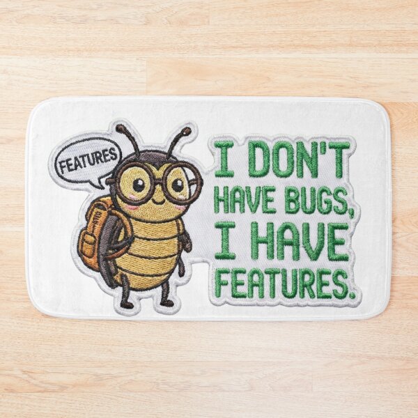 Item preview, Cute Programmer Bee "It's A Feature" Embroidery Patch Style designed and sold by vismark.