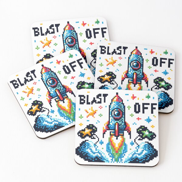 Item preview, Retro Rocket Blast Off - Pixel Art Space Adventure T-Shirt, Wall Art, & More designed and sold by DConcept.