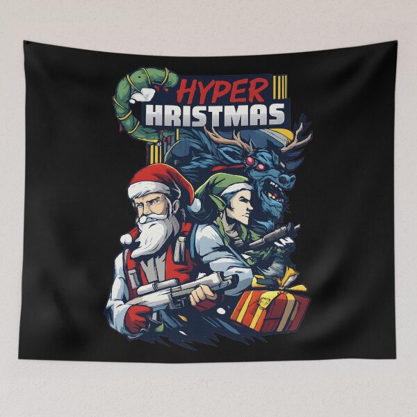 Item preview, Hyper Christmas Santa Warrior Action gift designed and sold by DrawHandArt.