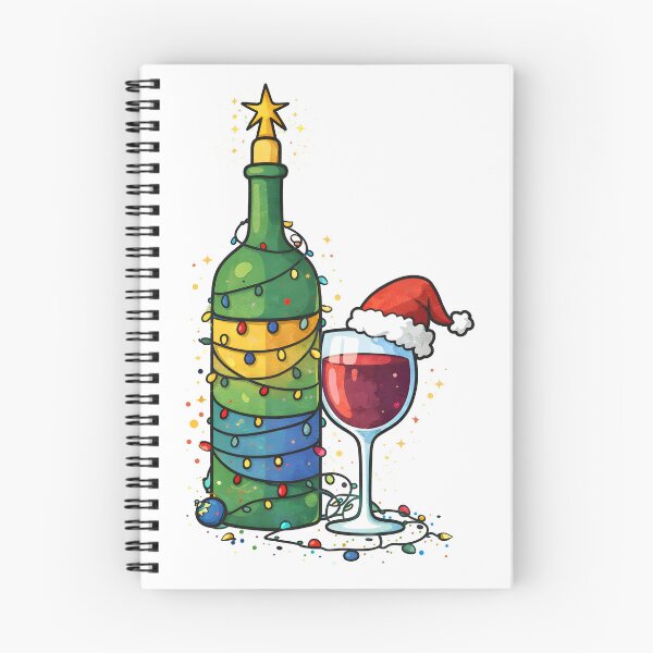 Item preview, Christmas Wine Bottle With Lights And Santa Hat designed and sold by DrawHandArt.