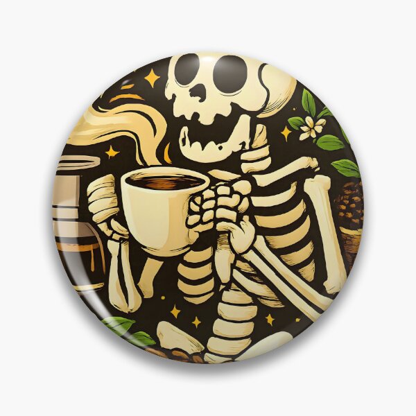 Artikelvorschau, Innerlich tot, aber voller Koffein – Lustiges Skelett- und Kaffee-Grafikdesign. entworfen und verkauft von Hamza25const.