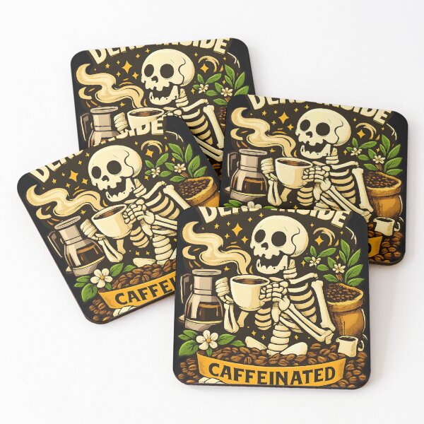 Item preview, Dead Inside But Caffeinated - Funny Skeleton & Coffee Graphic Design. designed and sold by Hamza25const.