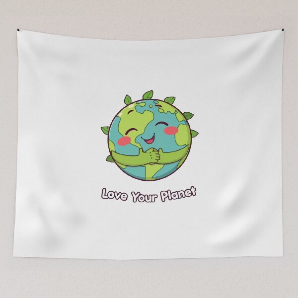 Item preview, Love Your Planet - Cute Earth Character Hugging Itself | Earth Day Design designed and sold by DConcept.