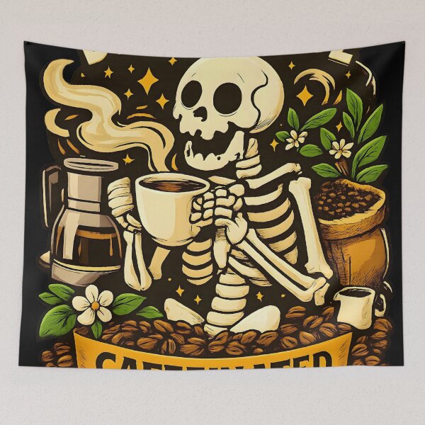 Item preview, Dead Inside But Caffeinated - Funny Skeleton & Coffee Graphic Design. designed and sold by Hamza25const.