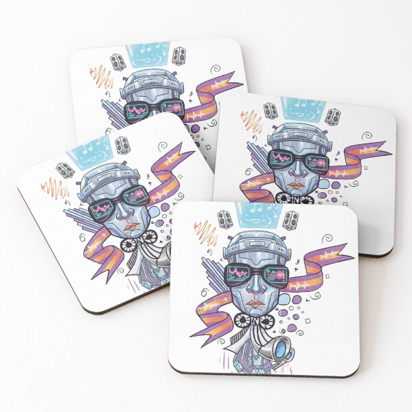Item preview, Cyberpunk Music Robot Head – Futuristic AI DJ Illustration designed and sold by alpdesignart.
