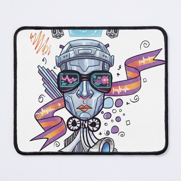 Item preview, Cyberpunk Music Robot Head – Futuristic AI DJ Illustration designed and sold by alpdesignart.