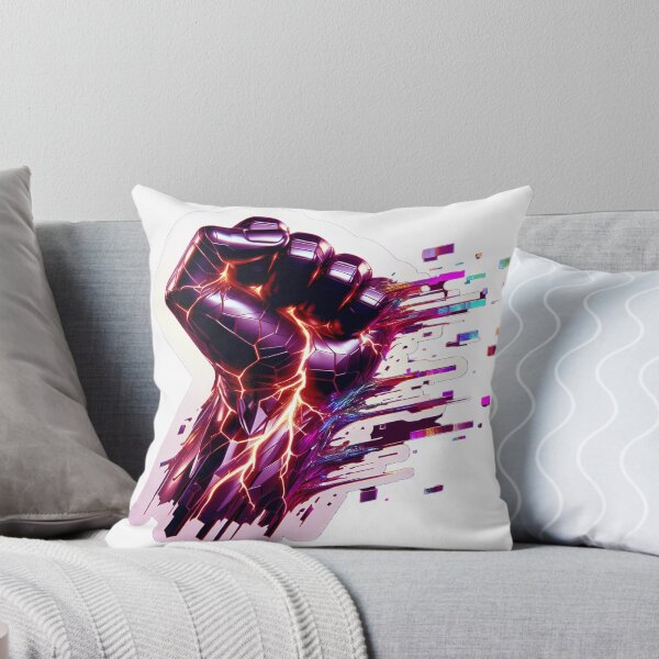 Item preview, Cyberpunk Raised Fist Glitch Burst – Neon Holographic Sticker Design designed and sold by ARTCREATESHOP.