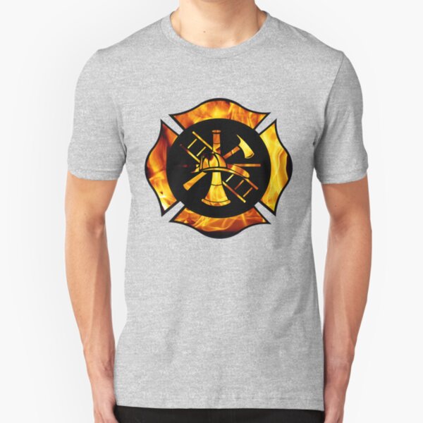 Flaming Maltese Cross Slim Fit T-Shirt
