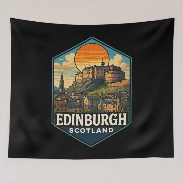 Item preview, Edinburgh Castle Scotland Retro designed and sold by TomFrontierArt.