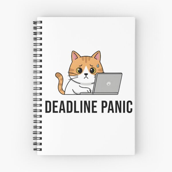 Item preview, Funny Anxious Cat Deadline Panic - Stressed Coder & Student Gift designed and sold by CatOverMatter.
