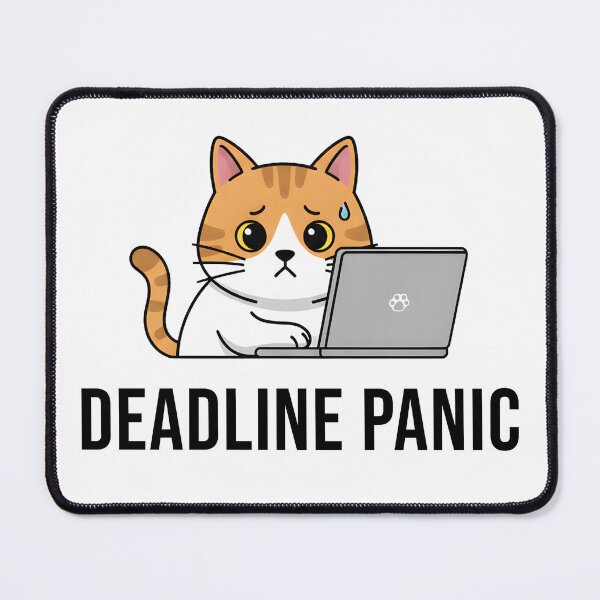 Item preview, Funny Anxious Cat Deadline Panic - Stressed Coder & Student Gift designed and sold by CatOverMatter.
