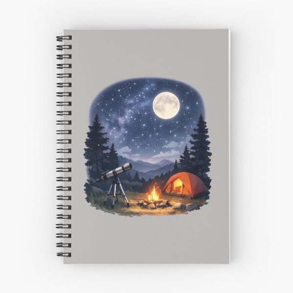 Item preview, Peaceful Stargazing Camp Under the Moonlight – Anime Night Landscape designed and sold by Youssef-BM.
