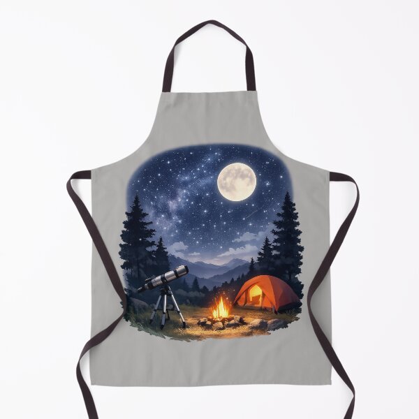 Item preview, Peaceful Stargazing Camp Under the Moonlight – Anime Night Landscape designed and sold by Youssef-BM.
