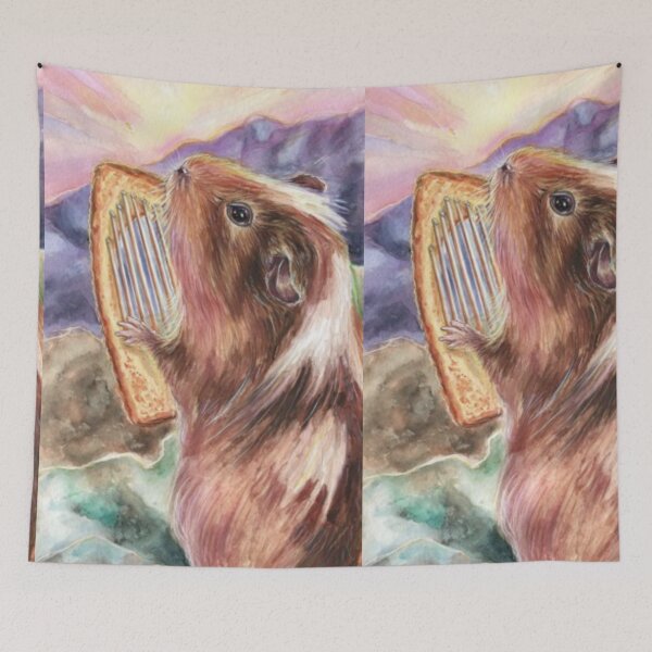 Item preview, Guinea Pig Toast Harp – Artistic Illustration designed and sold by TreatLLC.