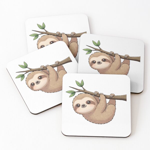 Item preview, Cute Sloth Hanging on Branch – Adorable Sloth Illustration designed and sold by Senkov.