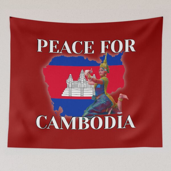 Item preview, Peace for Cambodia Flag Map designed and sold by Linklandiya.