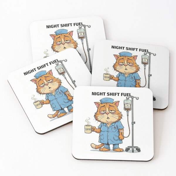 Item preview, NIGHT SHIFT FUEL - FUNNY NURSE CAT  designed and sold by MYF Digital Design .