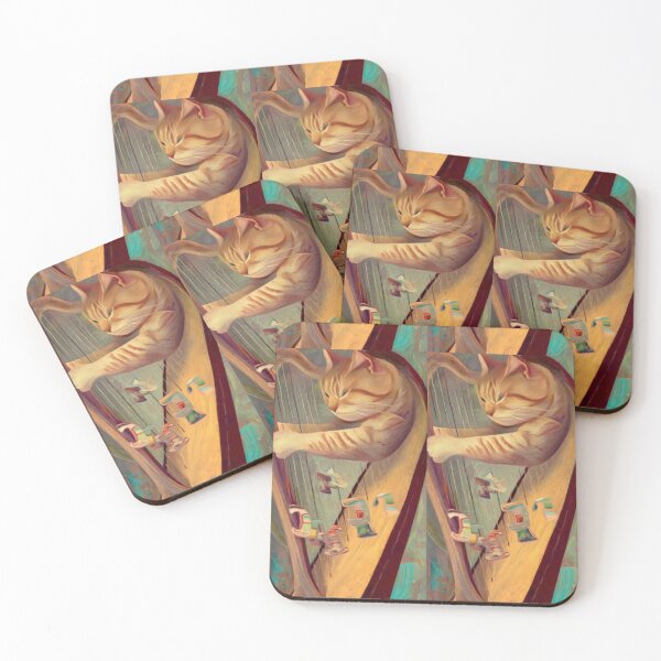 Item preview, Orange Tabby Harp – Artistic Illustration designed and sold by TreatLLC.