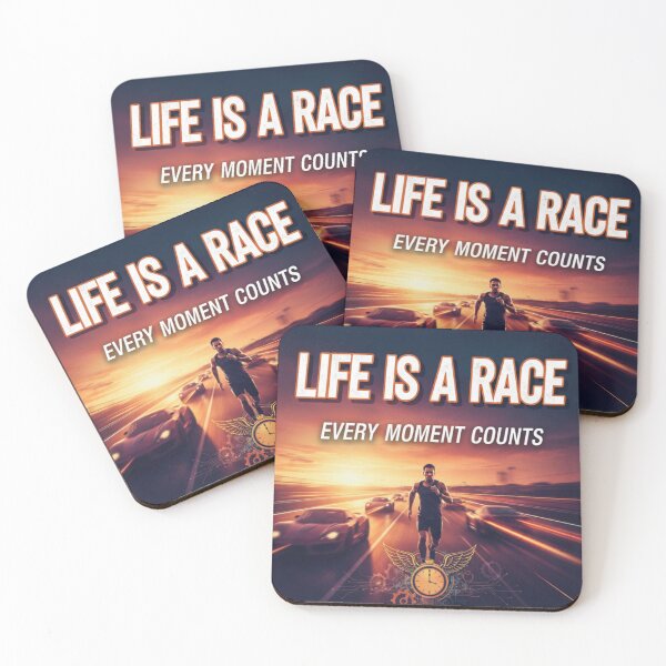 Item preview, Life Is a Race – Every Moment Counts | Motivation Running Art designed and sold by Ranrajshop.