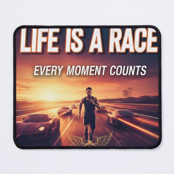 Item preview, Life Is a Race – Every Moment Counts | Motivation Running Art designed and sold by Ranrajshop.