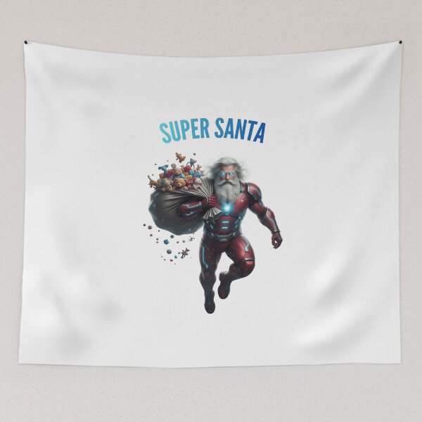 Item preview, Super Santa Cinematic High Tech Superhero Art designed and sold by printverse.world.