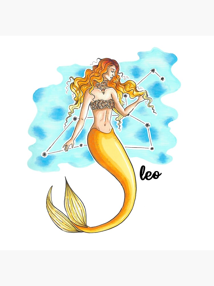 Leo mermaid Art Board Print for Sale by Elizabeth Weglein